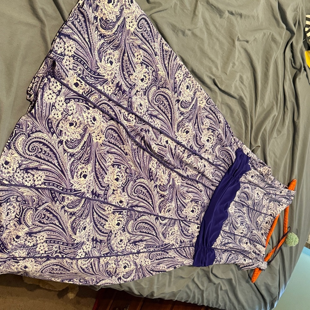 Elegant Purple Paisley Women's Dress